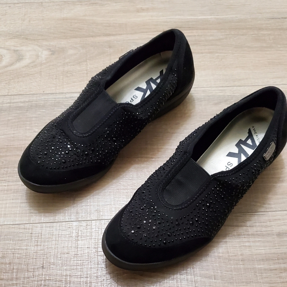 Anne Klein Sport Black Sequined Shoes Size 7.5